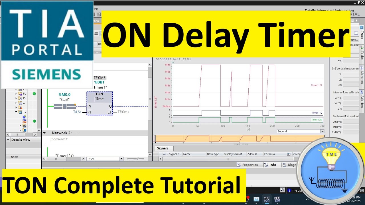 TIA Portal ON Delay Timer Complete Tutorial