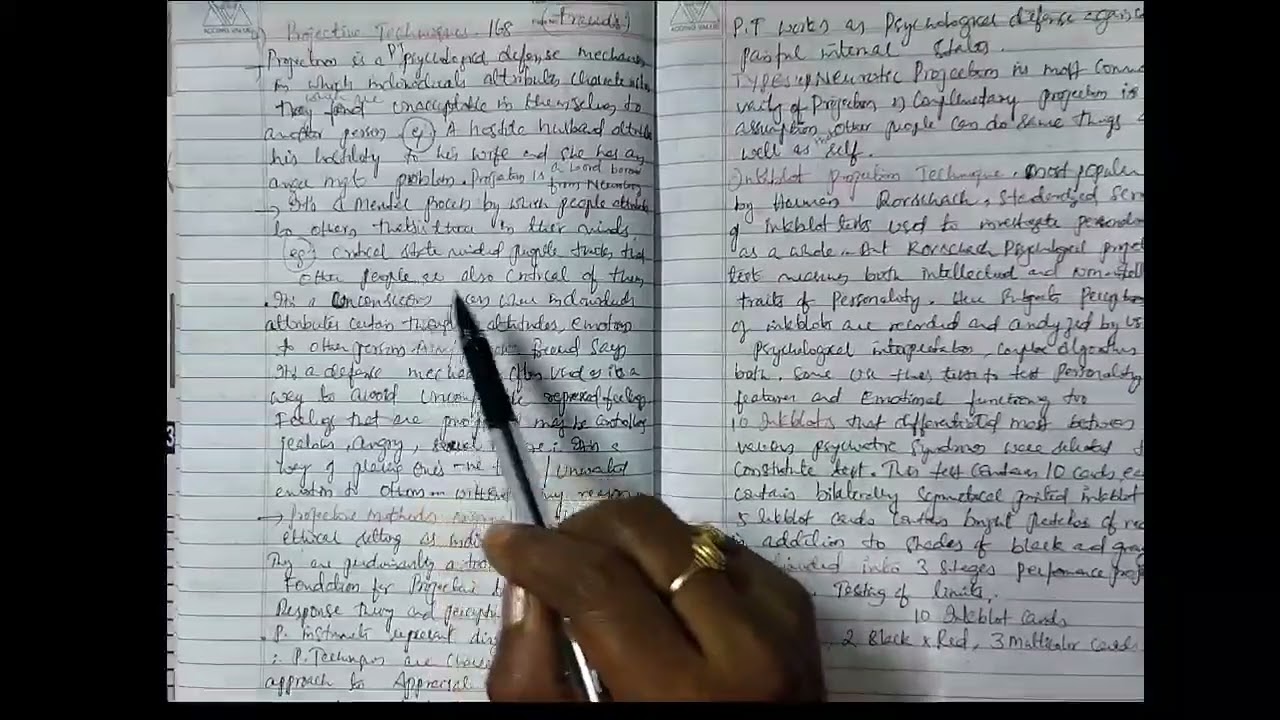 PROJECTIVE TESTS AND TECHNIQUES|Psychology in a nutshell| EDU RICH