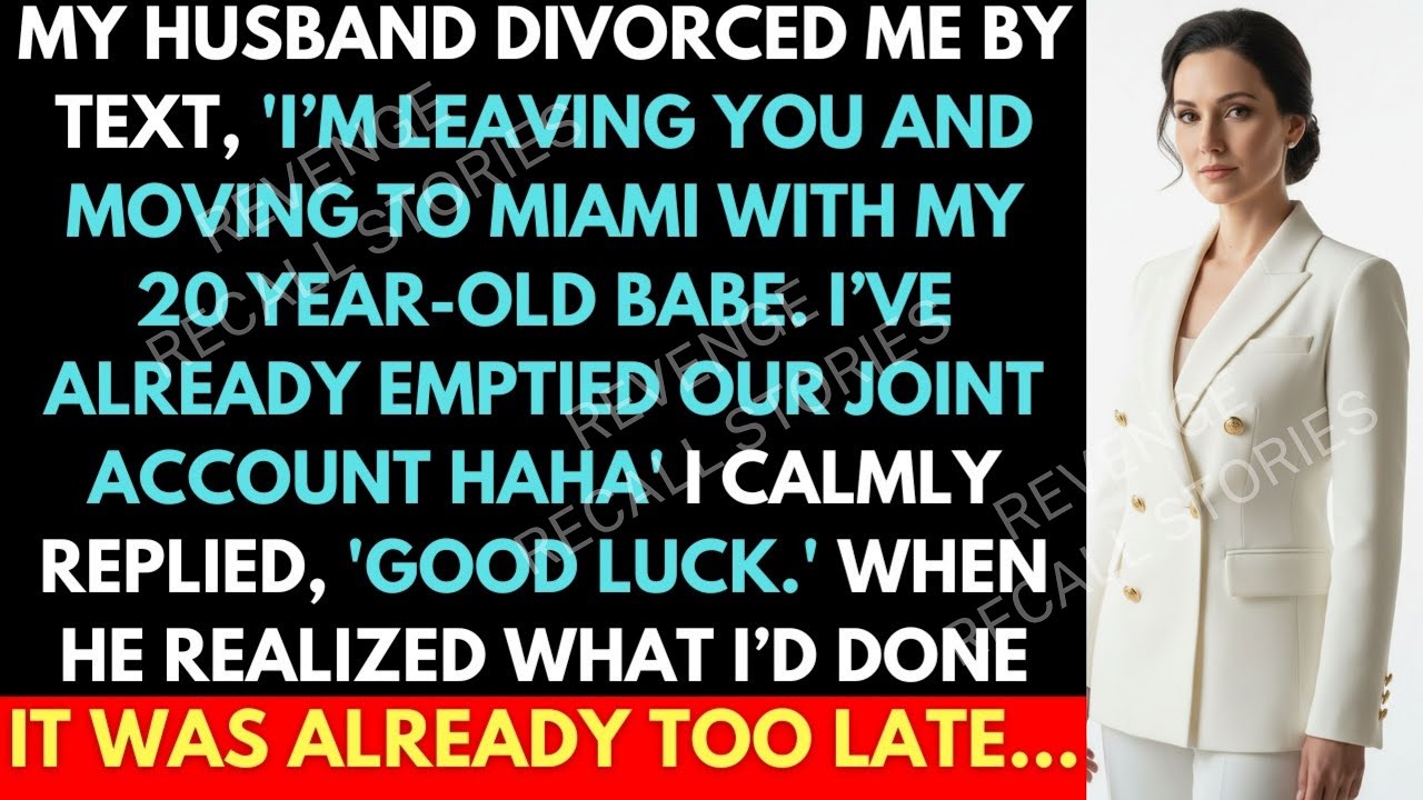 My Husband Divorced Me By Text Message And Emptied Our Joint Account; He Had No Idea What Was Coming