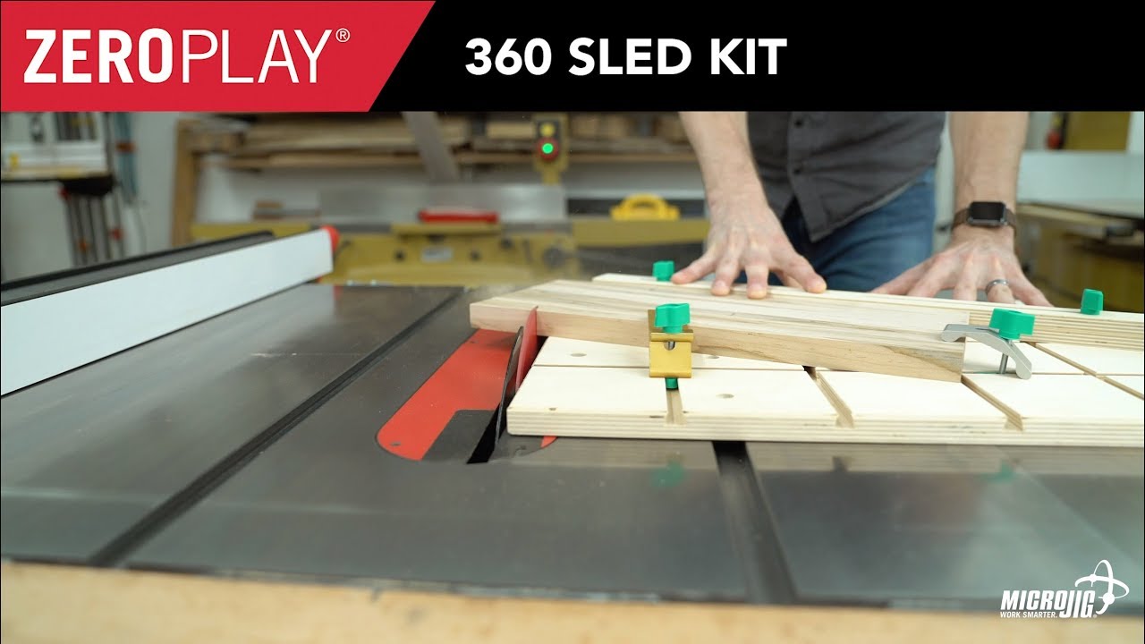Build the ultimate table saw sled, FAST with the ZEROPLAY 360 Sled Kit!