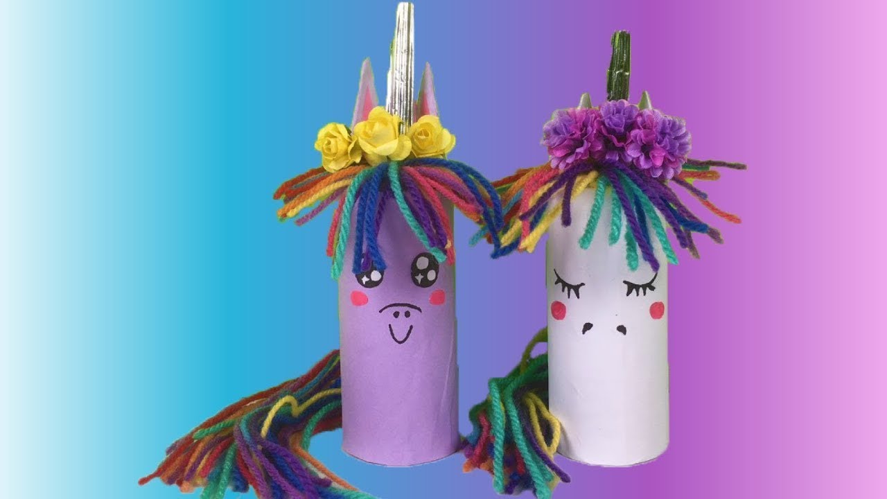 Unicorn bakje knutselen met lege wc rollen