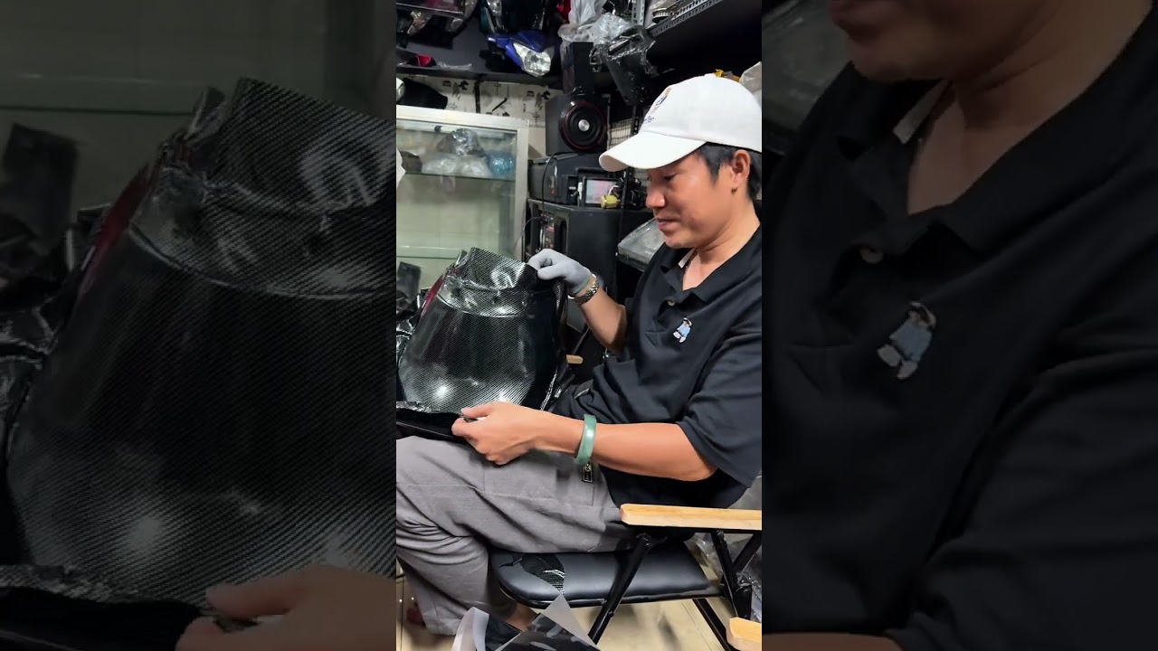 Dán Nhựa Nhám Với Decal Cabon