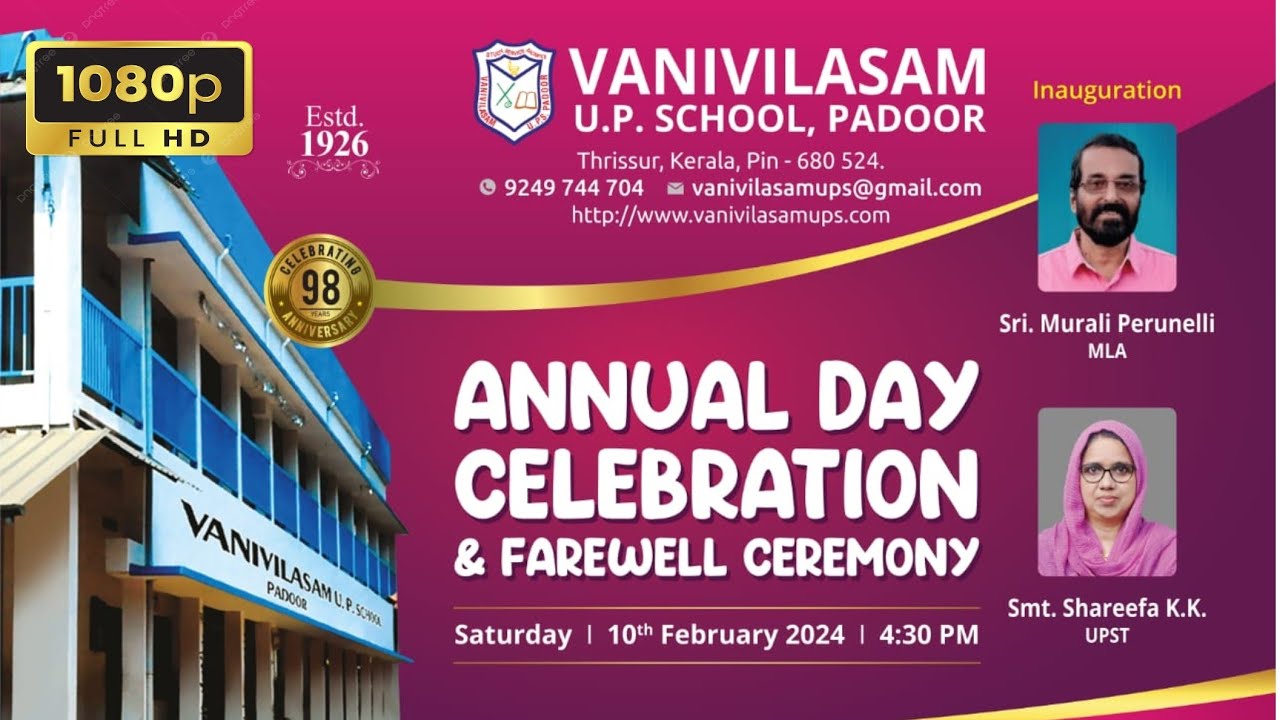 Annual Day Celebration 2024-FULL HD | Vanivilasam UPS, Padoor