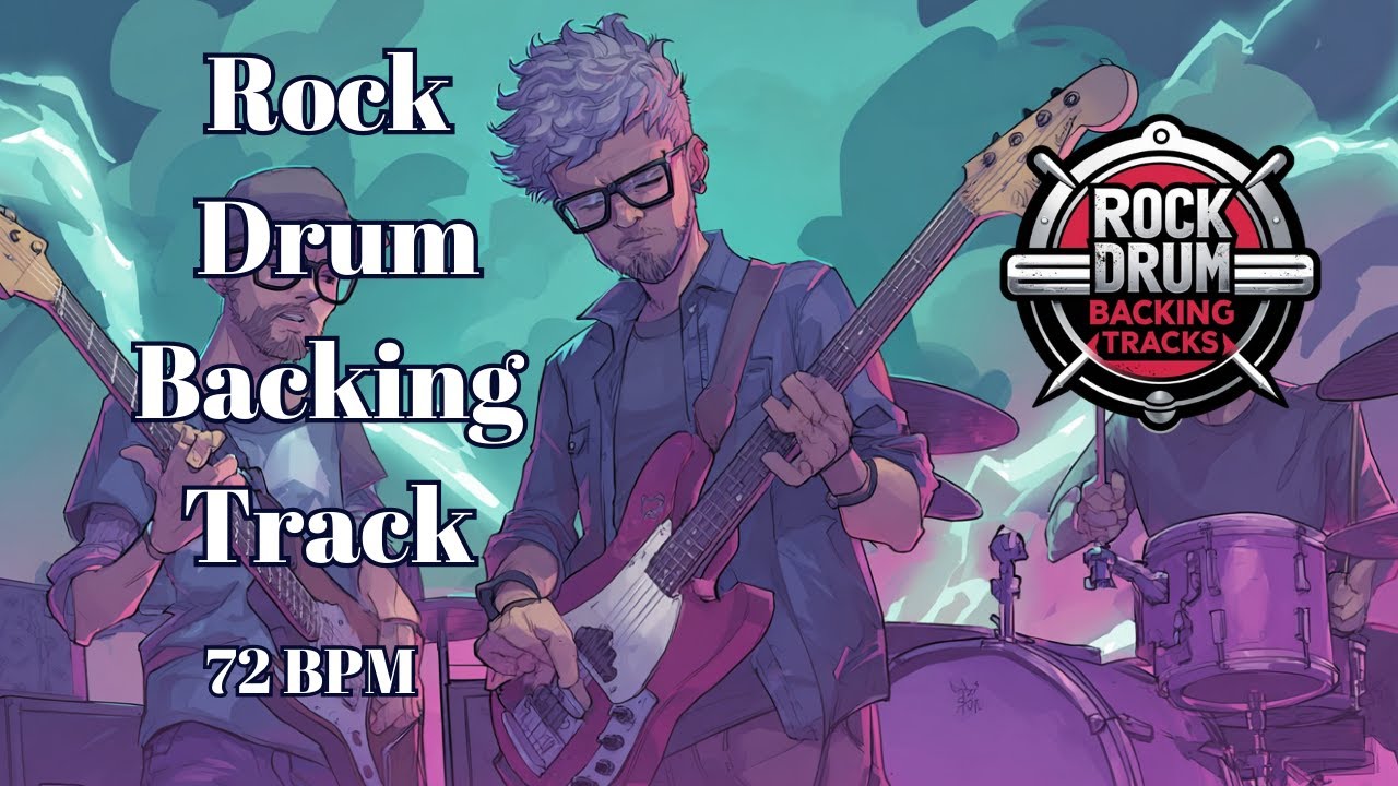 72 BPM Rock Drum Backing Track | Slow Heavy Groove