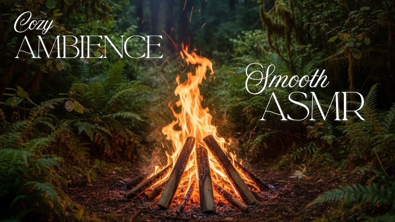 Forest Ambience with Crackling Campfire ASMR | Deep Sleep & Meditation