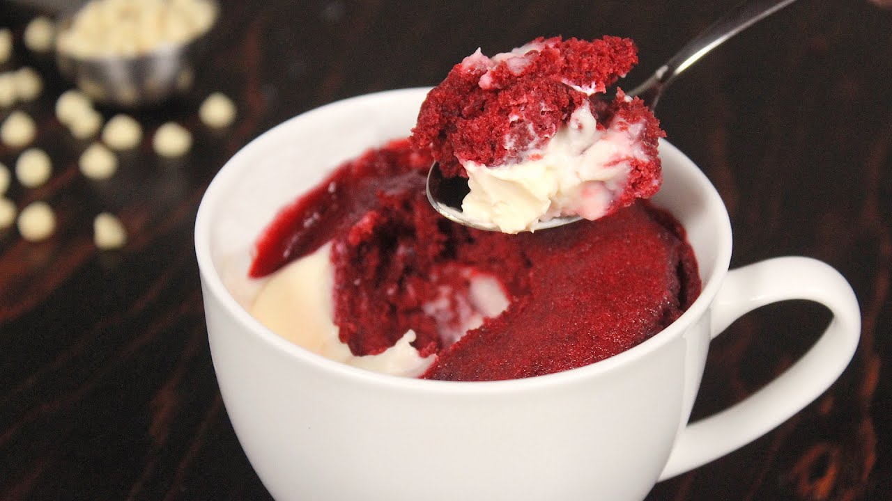 Red Velvet Eggless Mug Cake | 1 Minute Microwave | How Tasty Channel