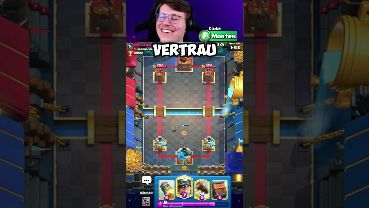 😱😂ZUSCHAUER FARMT AURA beim 1VS1 gegen MORTEN&hellip; #clashroyale