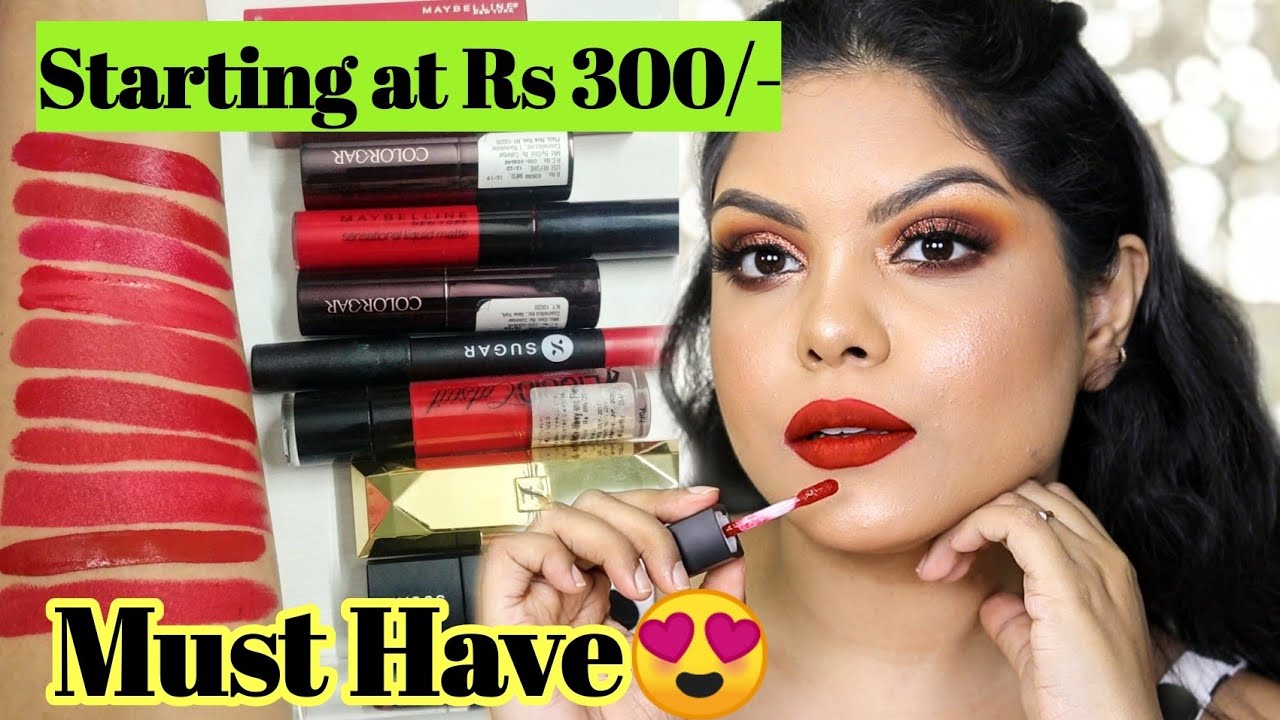 TOP 10 BEST RED LIPSTICKS FOR ALL INDIAN SKIN TONES | SUITS WITH & WITHOUT MAKEUP