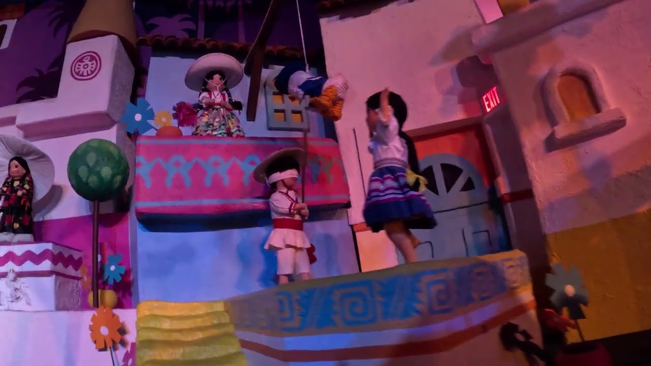 Gran Fiesta Tour Starring the Three Caballeros.  Epcot Mexico Pavilion Disneyworld. Slow Boat Ride