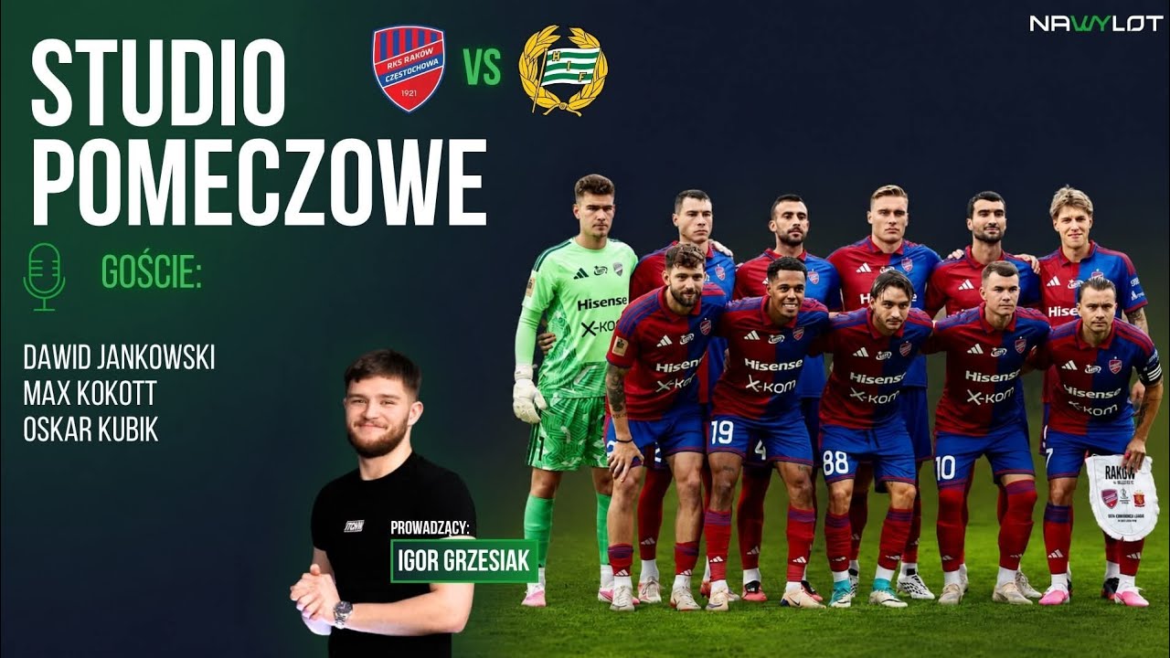 🔴 RAK&Oacute;W CZĘSTOCHOWA VS HAMMARBY IF | LIGA KONFERENCJI EUROPY | STUDIO POMECZOWE