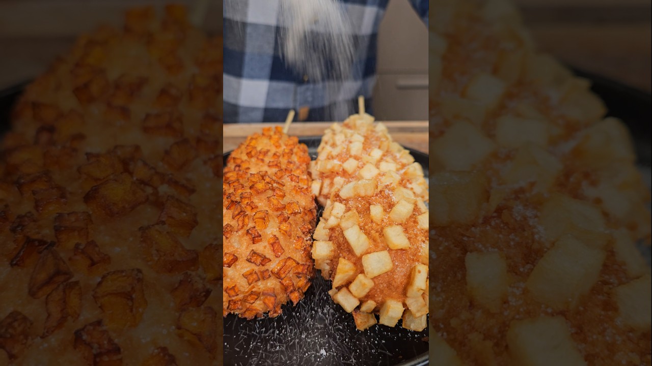 Hot Honey Drizzled Crumb-Covered K-Dog Chaos!🧀🌭 #shorts&nbsp;#kpopdemonhunter&nbsp;#corndog #mozzeralla