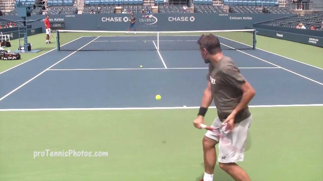 Wawrinka v. Lopez 2013 USO practice