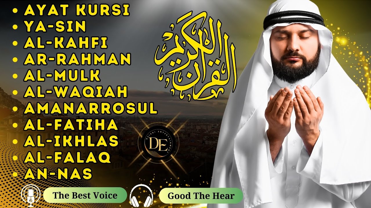 The heart touching voice of Ayat Kursi 7x,Surah Yasin,Ar Rahman,Waqiah,Al Mulk,Kahfi,Ikhlas,Falaq...