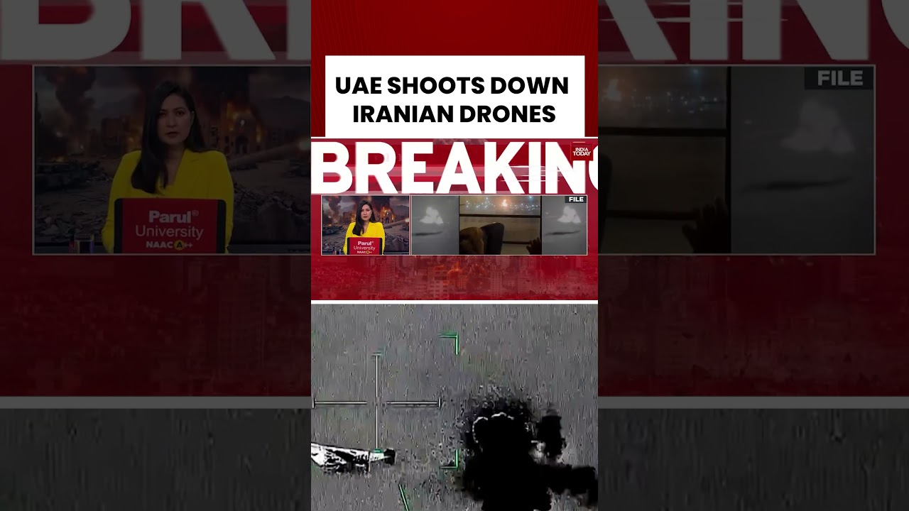 Система ПВО ОАЭ остановила атаку иранского беспилотника над Дубаем #gulf #israeliranwar #drone #d...