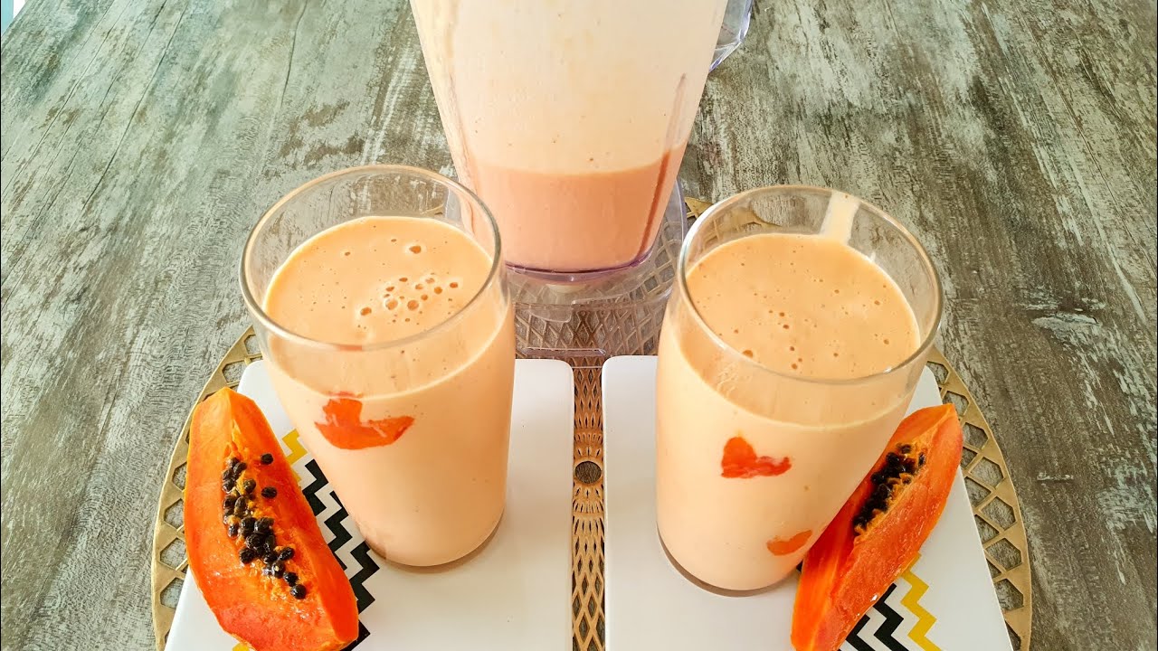 JUS PAPAYE ak LAIT men kouman pou pr&eacute;par&eacute; pou l pa anm&egrave;