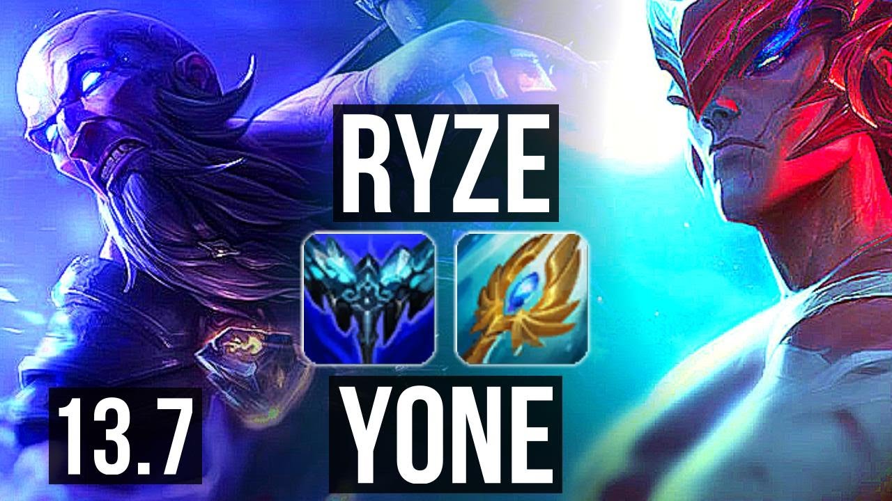 RYZE vs YONE (MID) | 1.3M mastery, 7/2/5, 300+ games | KR Master | 13.7