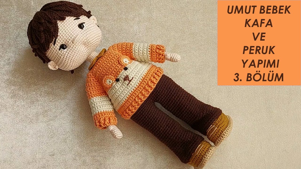 Amigurumi Erkek Umut Bebek 3. Bölüm (amigurumi doll tutorial English subtitle)
