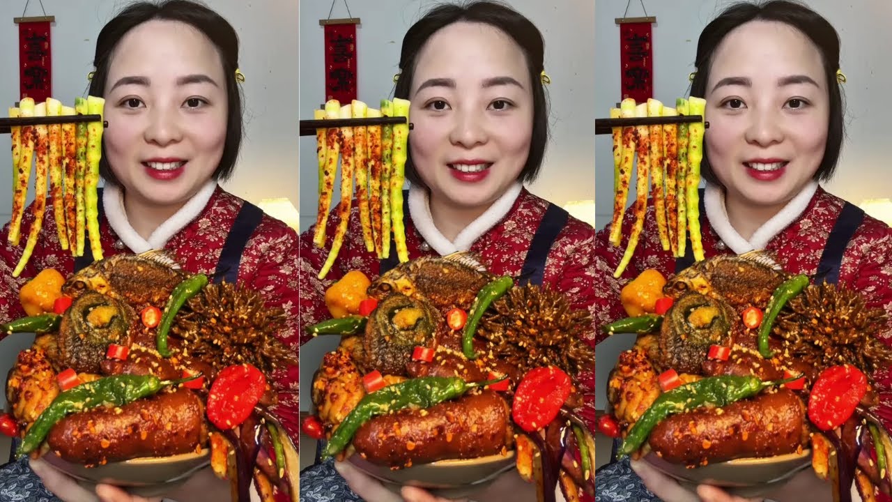 Let's Eat With Jin | Satisfying Fried Sausages & Spicy Vegetables 🌶️🍴 Super Delicious!