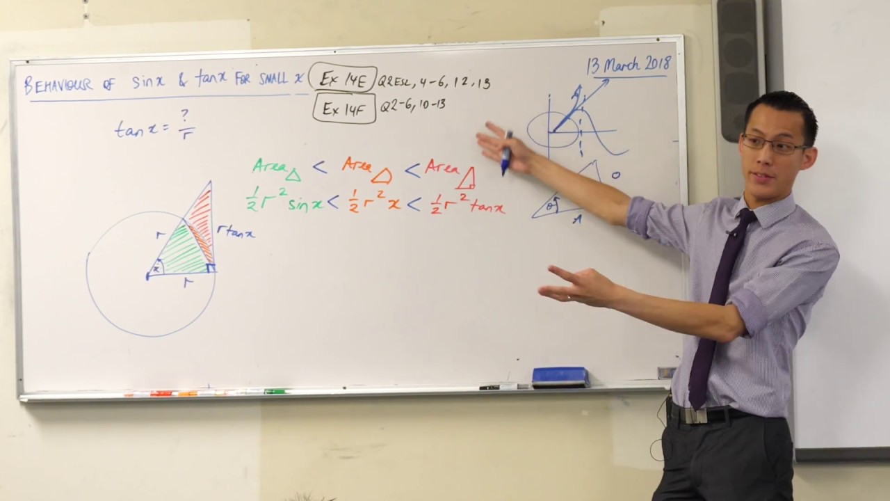 Behaviour of sinx & tanx for small x (2 of 3: Geometric proof)
