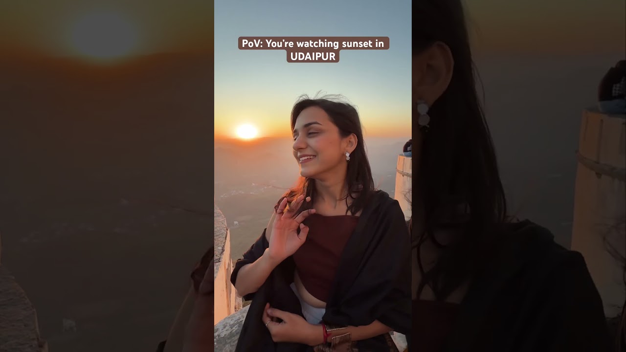 Sunset in Udaipur 🏔️✨ | YJHD Sunset Place #yjhd #udaipur #sajjangarhfort #monsoonpalace