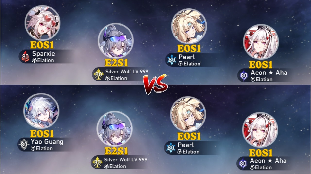 V1 | Sparxie vs Yao Guang Comparison for SW999 | Cocolia Knight 1 Anomaly Arbitration 4.5
