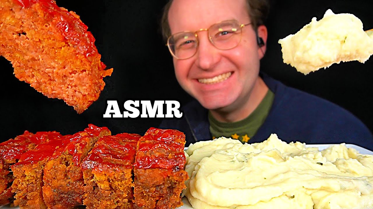 ASMR MEATLOAF & MASHED POTATOES MUKBANG (No Talking) EATING SOUNDS