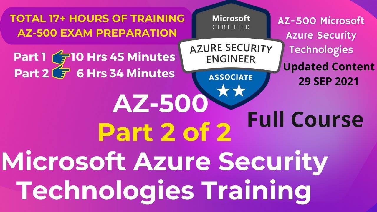 Exam [AZ-500] Course Microsoft Azure Security Technologies Certification online Preparation Training