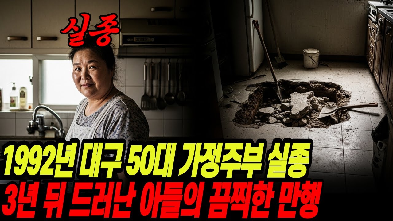 1992년 대구 50대 가정주부 실종, 3년 뒤 드러난 아들의 끔찍한 만행
