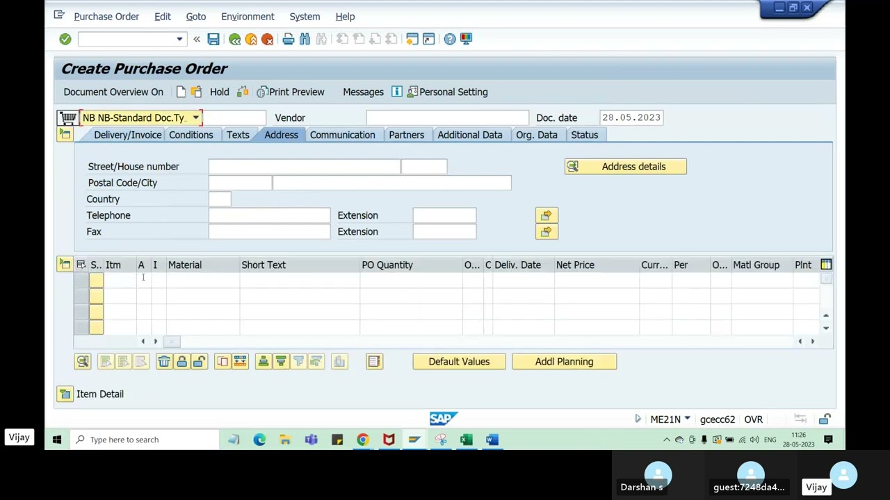 SAP MM class  - PO doc type, number range, field selection for beginners and exp