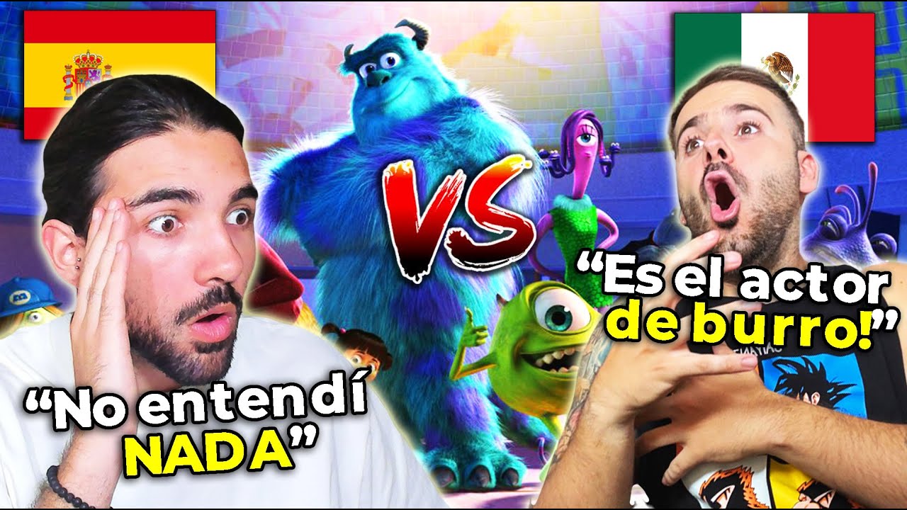 🇪🇸 2 ESPAÑOLES REACCIONAN AL DOBLAJE LATINO VS ESPAÑOL 🇲🇽 DE MONSTER INC - NoMeDuchoGT