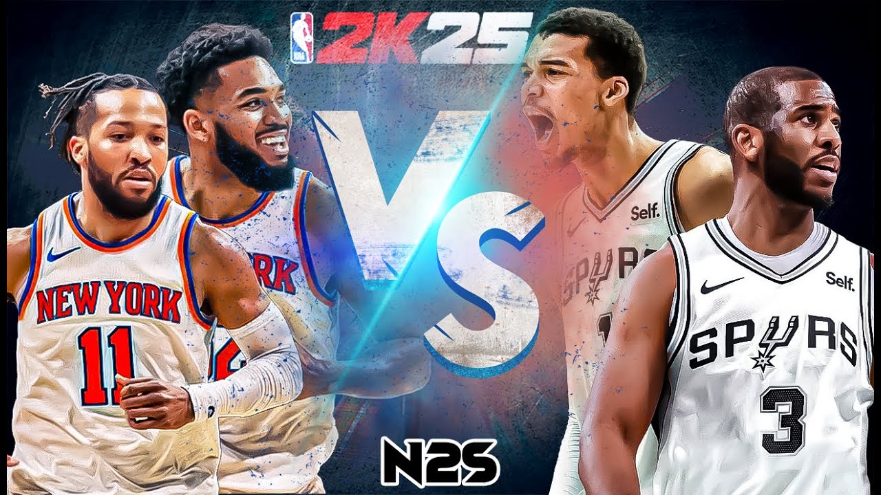 Wemby vs KAT - 2K25 Cpu vs cpu Simulation - Spurs vs Knicks 🔴POST patch