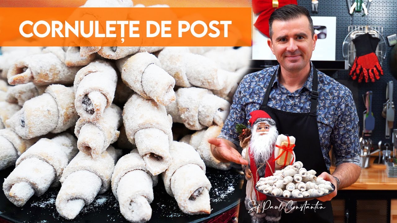 Fără lapte, fără ou, fără grăsime animală: Cornulețe cu nucă și “majun” magiun 🥟 Șef Paul Constantin