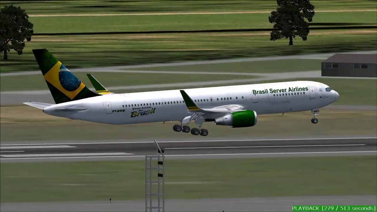 Boeing 767-300 Pousando em SBVS (Vis&atilde;o externa)