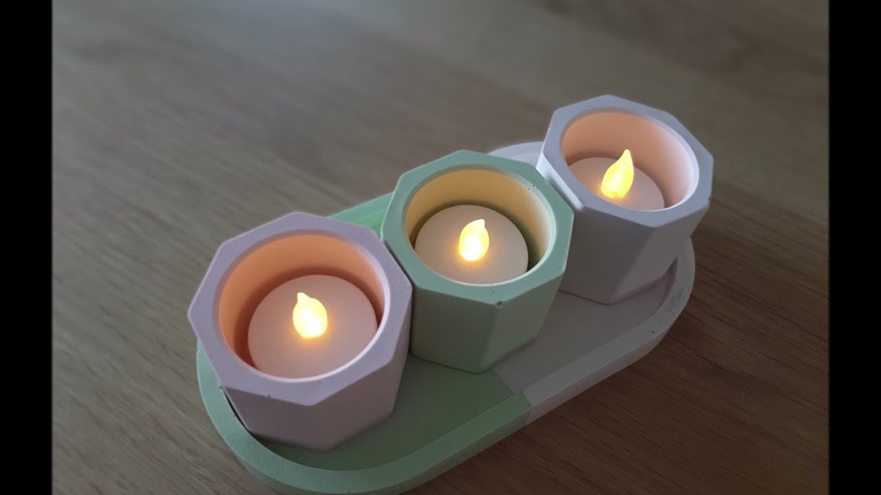 #160 Porte bougies et plateau jesmonite/ Tutoriel facile ! #jesmonite
