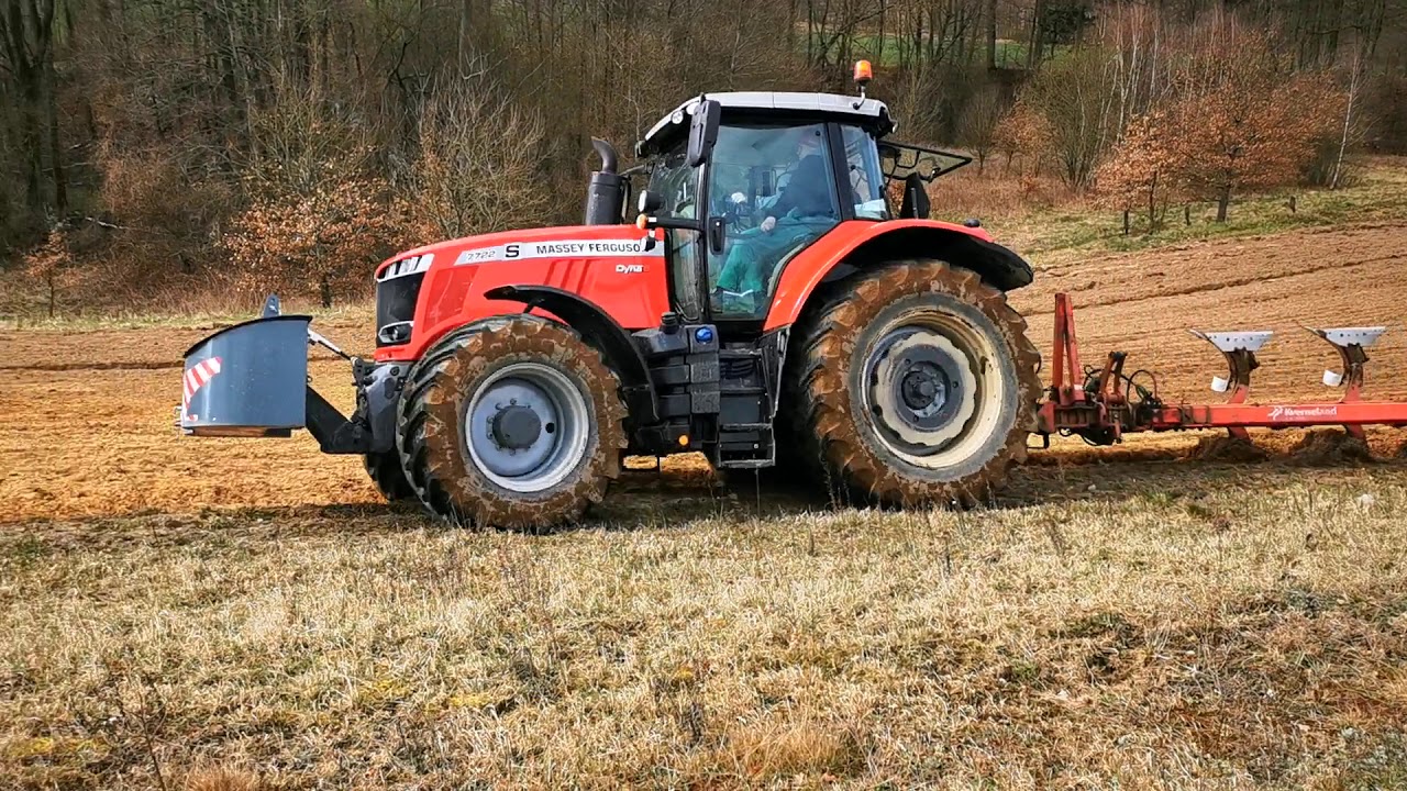 Pokaz Ciągnika Massey Ferguson 7722 S D6 + Kvernerland 6 skib