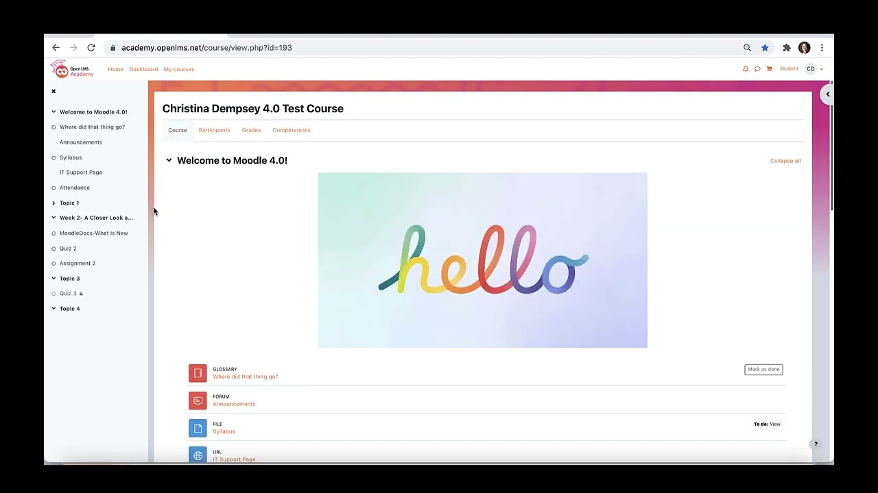 Moodle 4.0 Tutorial Videos-A Closer Look at the Course Index
