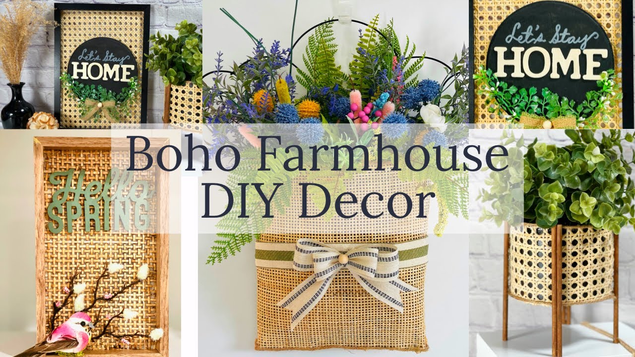 🌿 RATTAN CANE PLANTER | BOHO DECOR DIY 2021| DOLLAR TREE DIY | 🌿