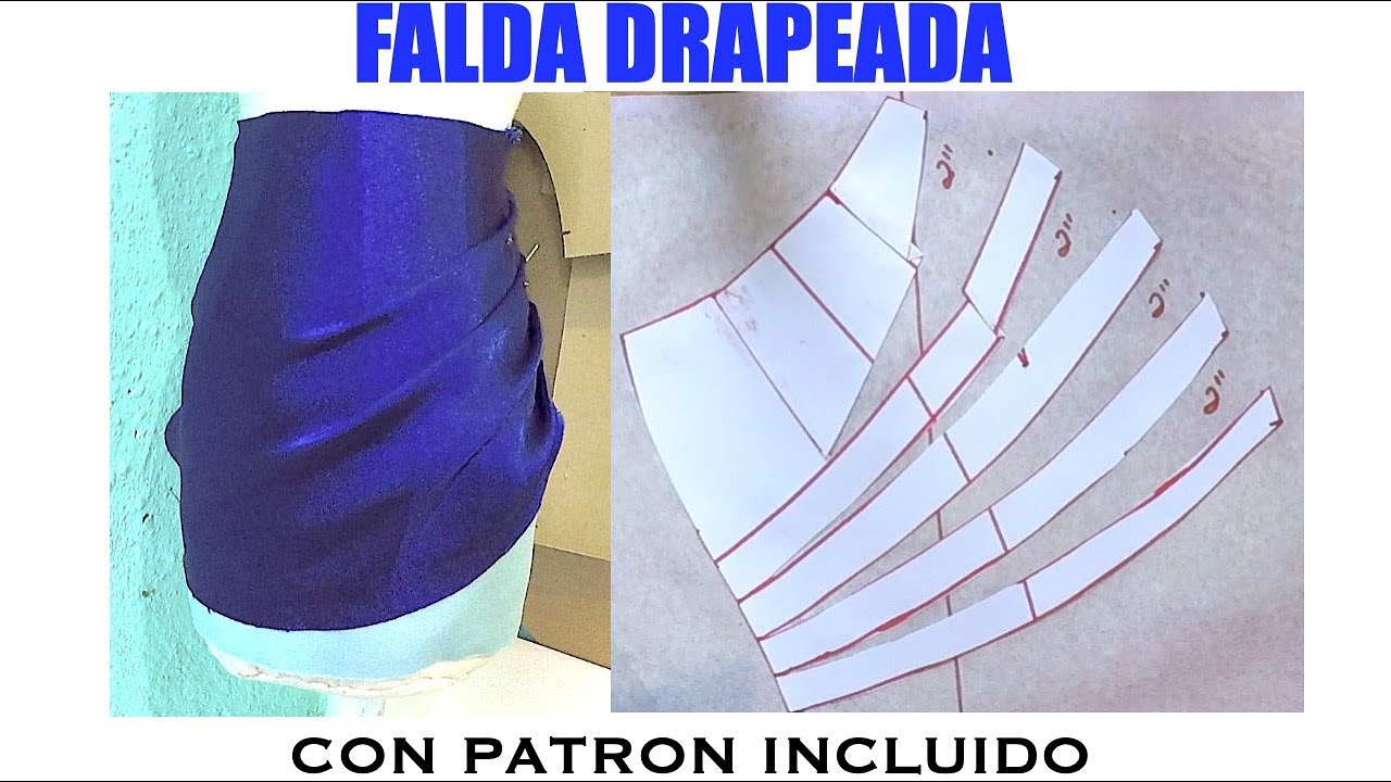 FALDA DRAPEADA EN COSTADO (PATRON GRATIS)