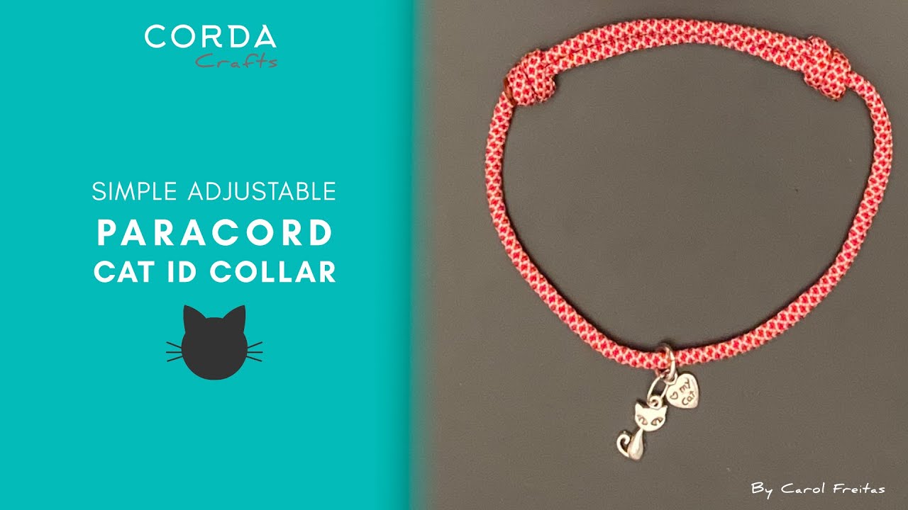 ⌘ How to make an Adjustable PARACORD CAT NECKLACE  | CORDA Crafts 🐾