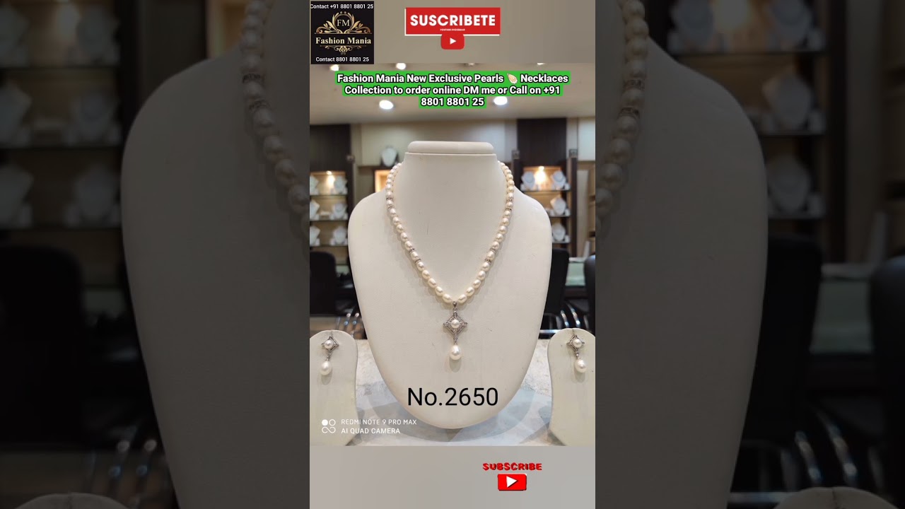 Latest Stylish Pearl Pendant Choker Necklace With Pearl Stud Earrings set for Women and Girls