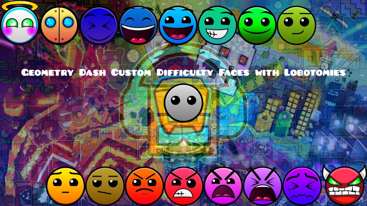 Geometry Dash Custom Difficulty Faces with Lobotomies (Version 15, FIXED)