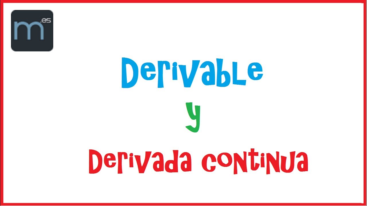 Derivable no es equivalente a que la derivada sea continua, NO