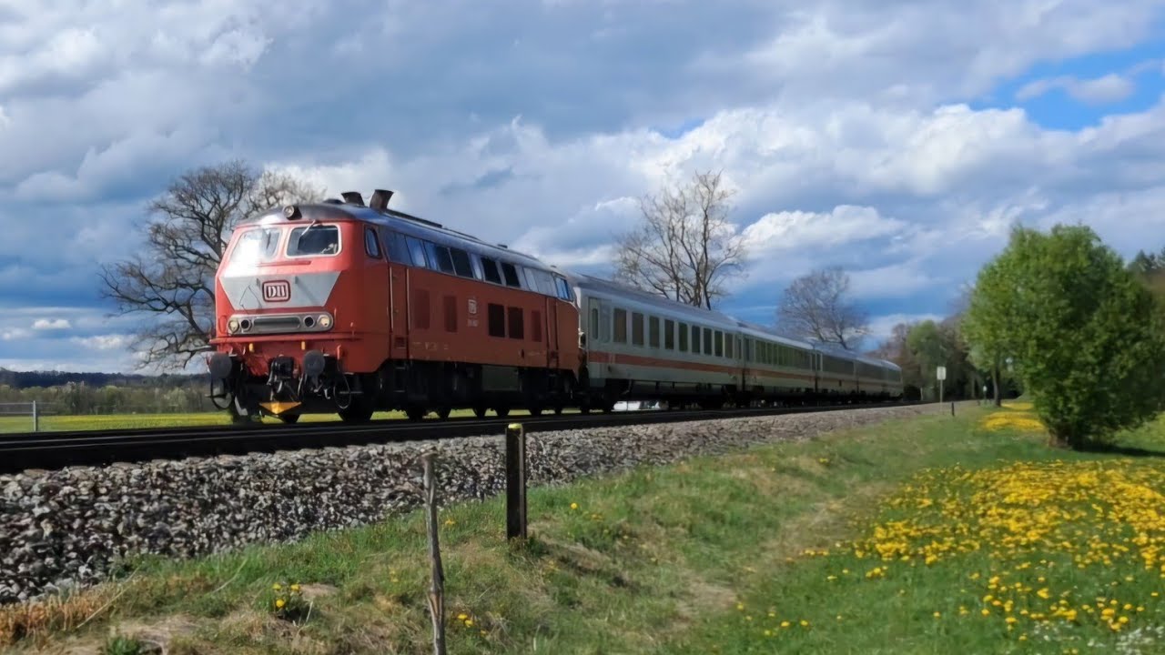 Dieselverkehr Allgäubahn|BR218 406 Orientrot mit Latz IC 2085|Pesa Link BR 633|BR 612|BRB Lint Makro