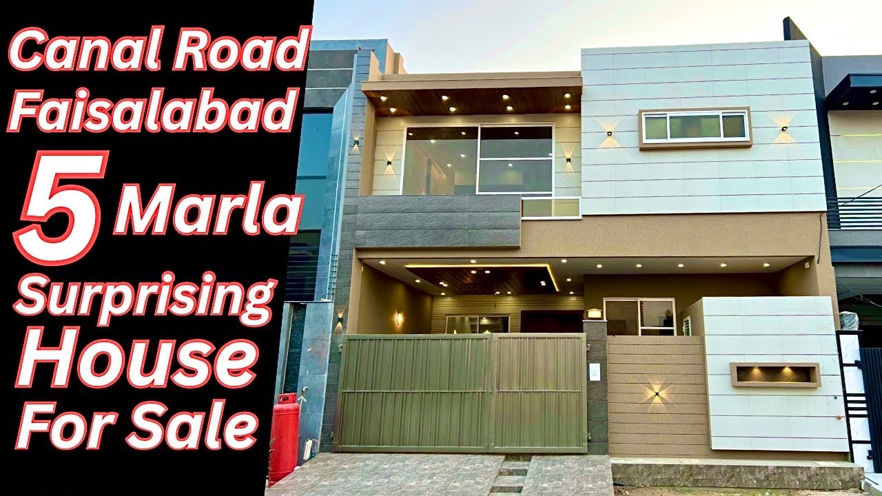 5 Marla Modern House For Sale | Canal Road Faisalabad | Double Height | 5 Marla House Map