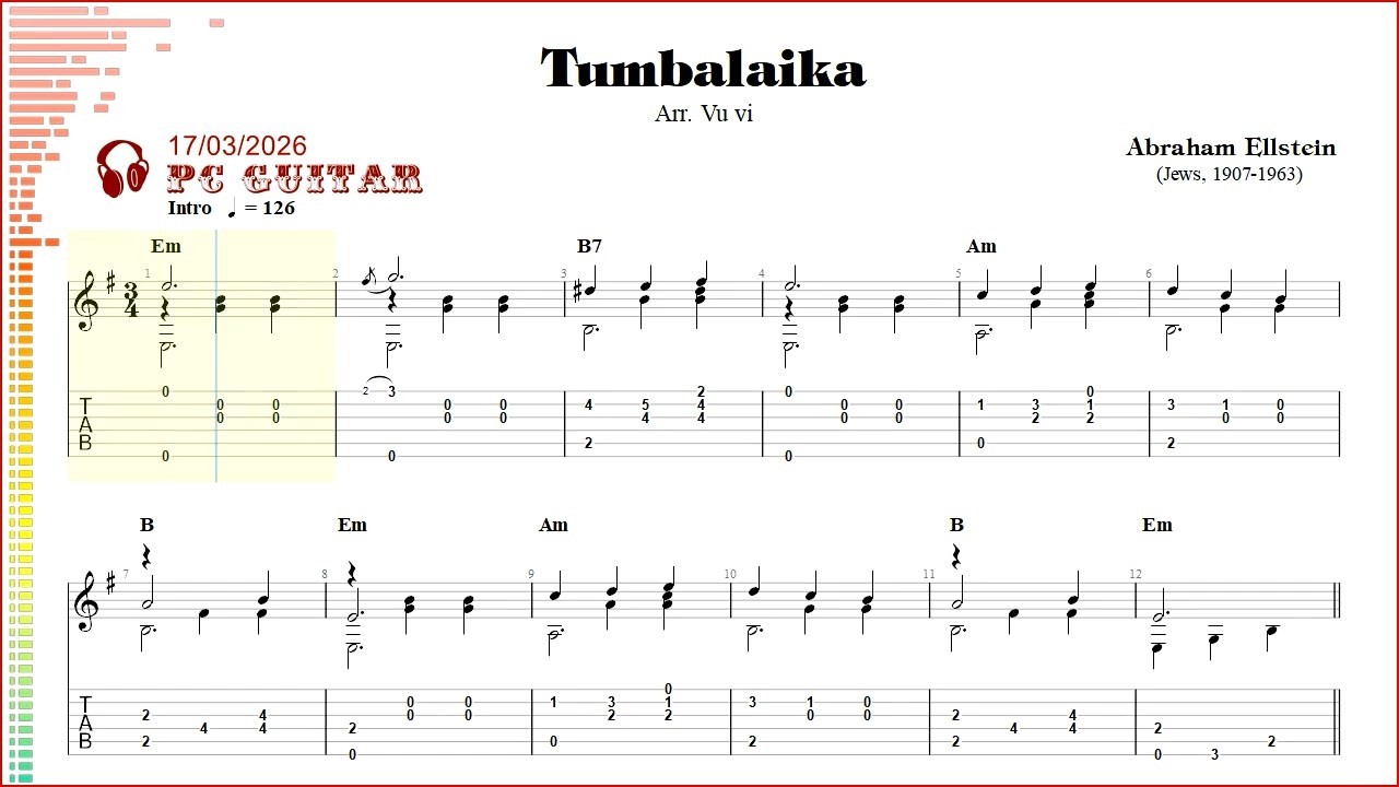 Abraham Ellstein, Tumbalalaika, guitar