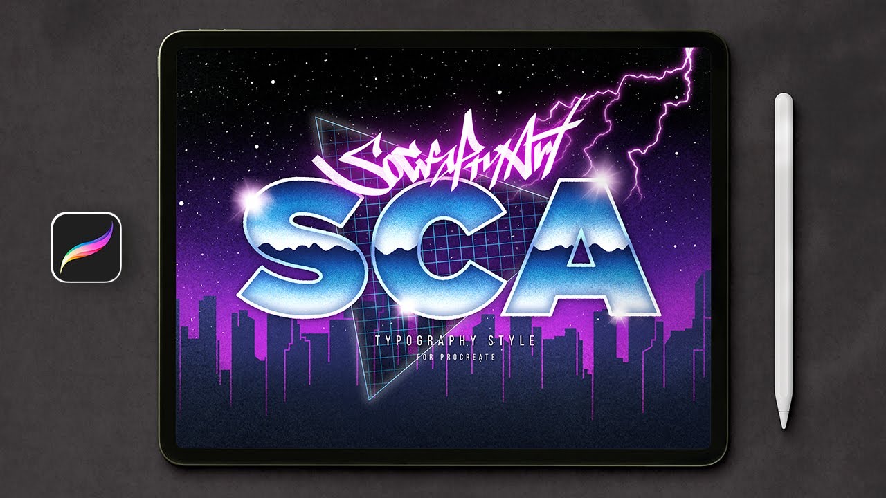 【 Procreate typography 】LOGO design tutorial / 80s Retro Text Effect