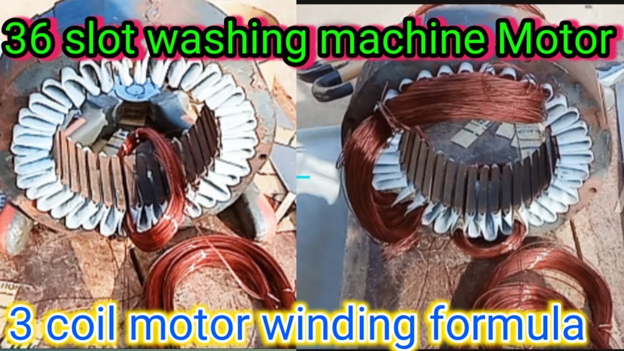 1.5 inch 36 slot washing machine motor 3coil set original winding formula/3 coil set washing motor