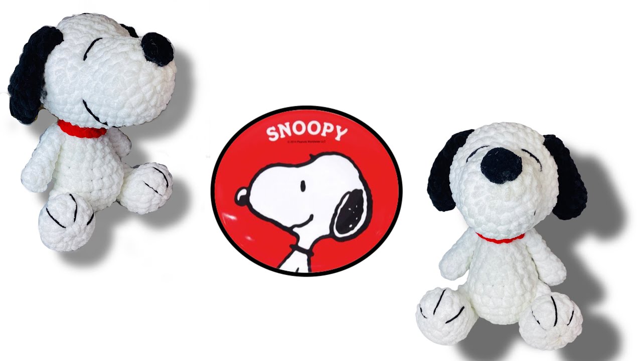 SNOOPY  AMIGURUMI TUTORIAL PASO A PASO A CROCHET / CHENILLE / Parte 1