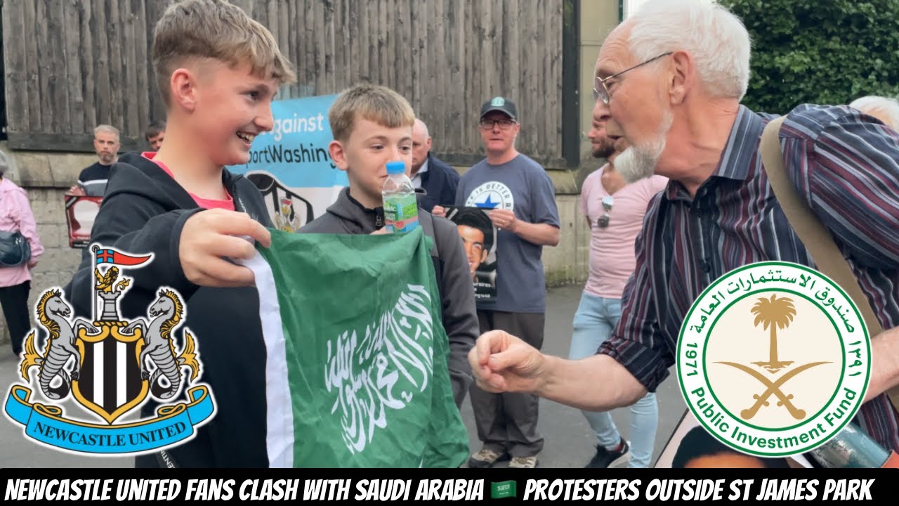 Newcastle United fans CONFRONTED PROTEST AGAINST OUR SAUDI ARABIA OWNERSHIP !!!!