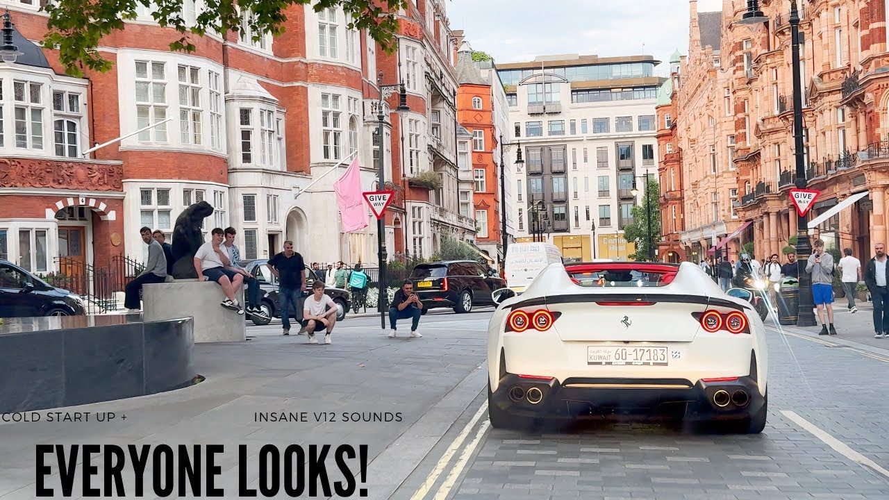NOVITEC Ferrari 812 GTS Exhaust Turns Every Head In London - INSANE DOWNSHIFTS & Reactions!